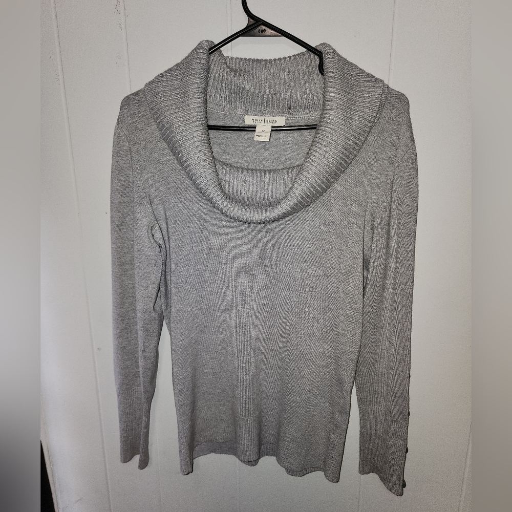 White House Black Market Classy Grey Cowl TurtleNeck Sweater - Picture 4 of 14
